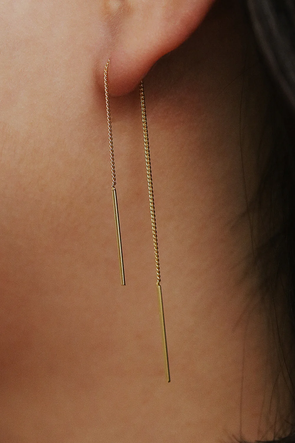 Drop stick short threader earrings - Image 4