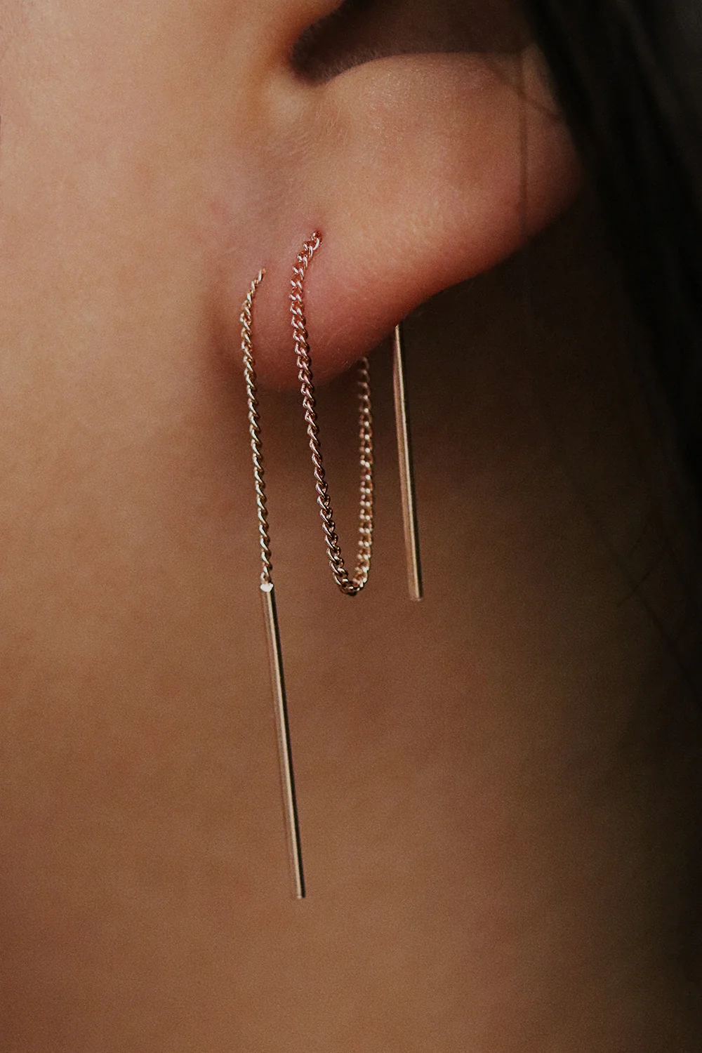 Drop stick short threader earrings - Image 8