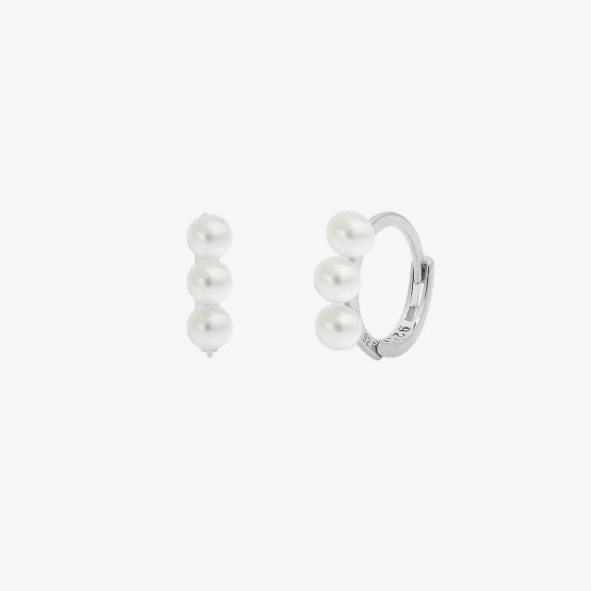 Triple Pearls Huggie Earring - Image 14