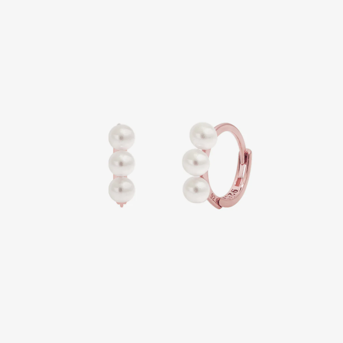 Triple Pearls Huggie Earring - Image 15