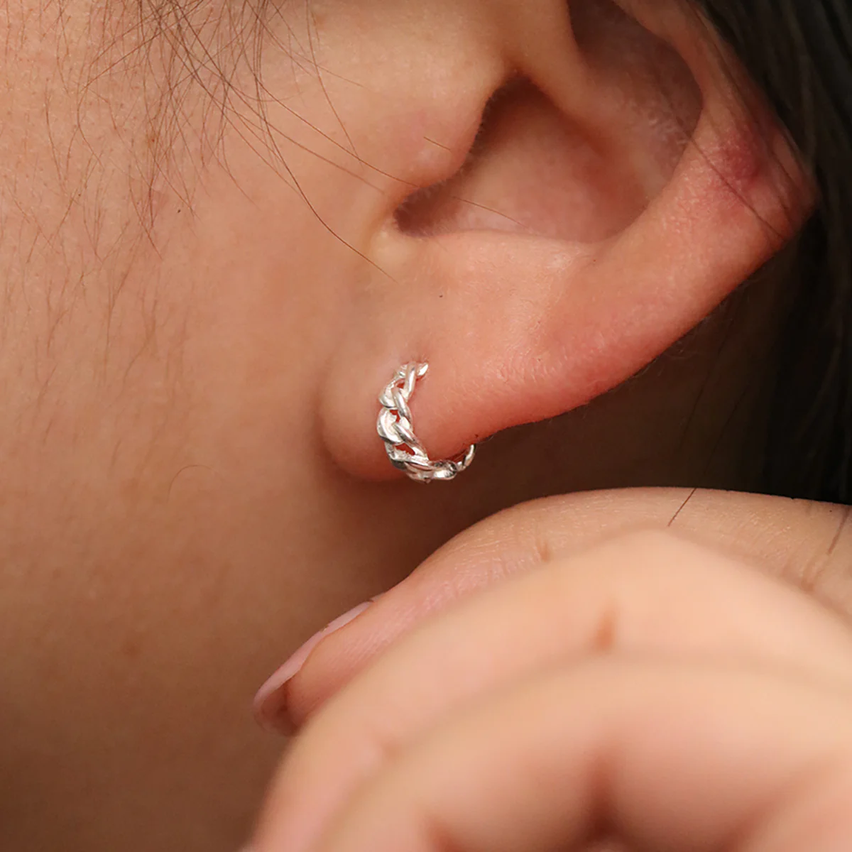 8mm Rope Huggie Earrings - Image 8