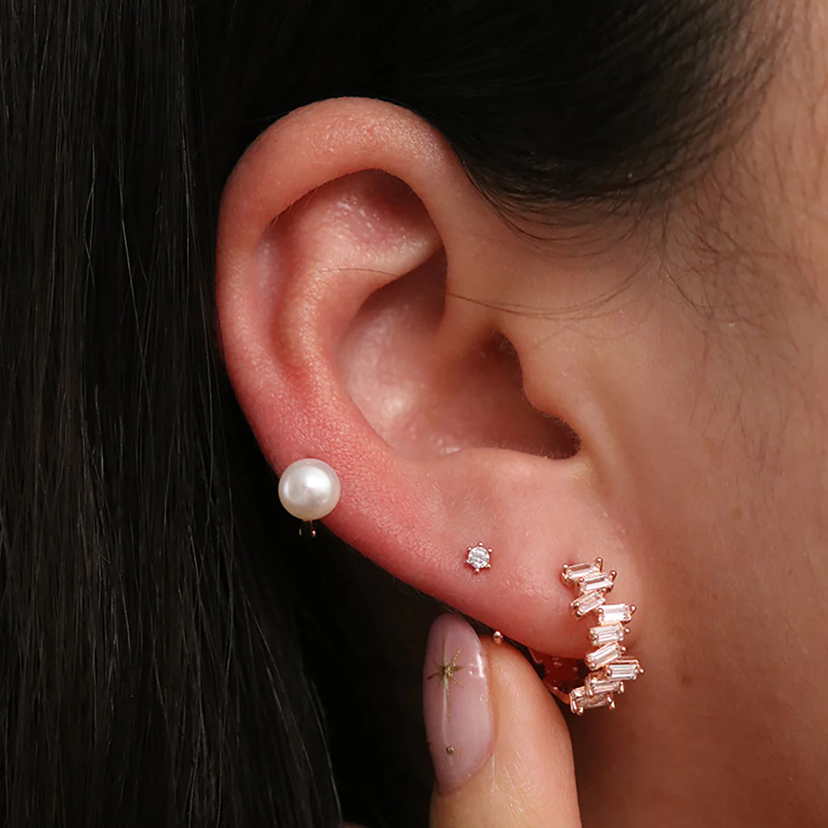 Fresh Water Pearl Huggie Earring - Image 6