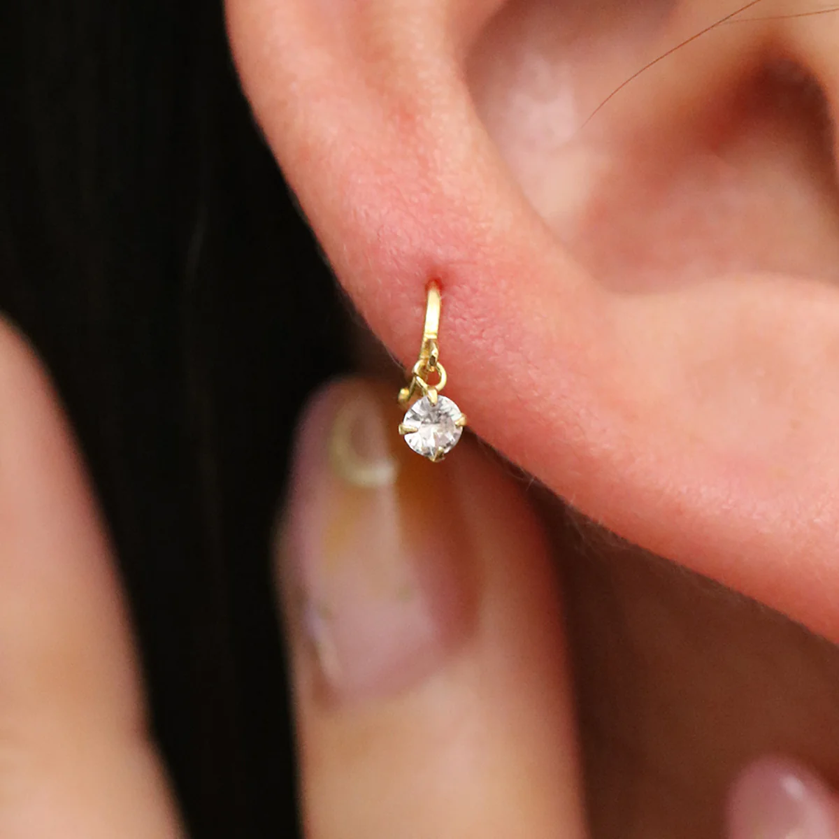 Cubic Charm Huggie Earring - Image 3