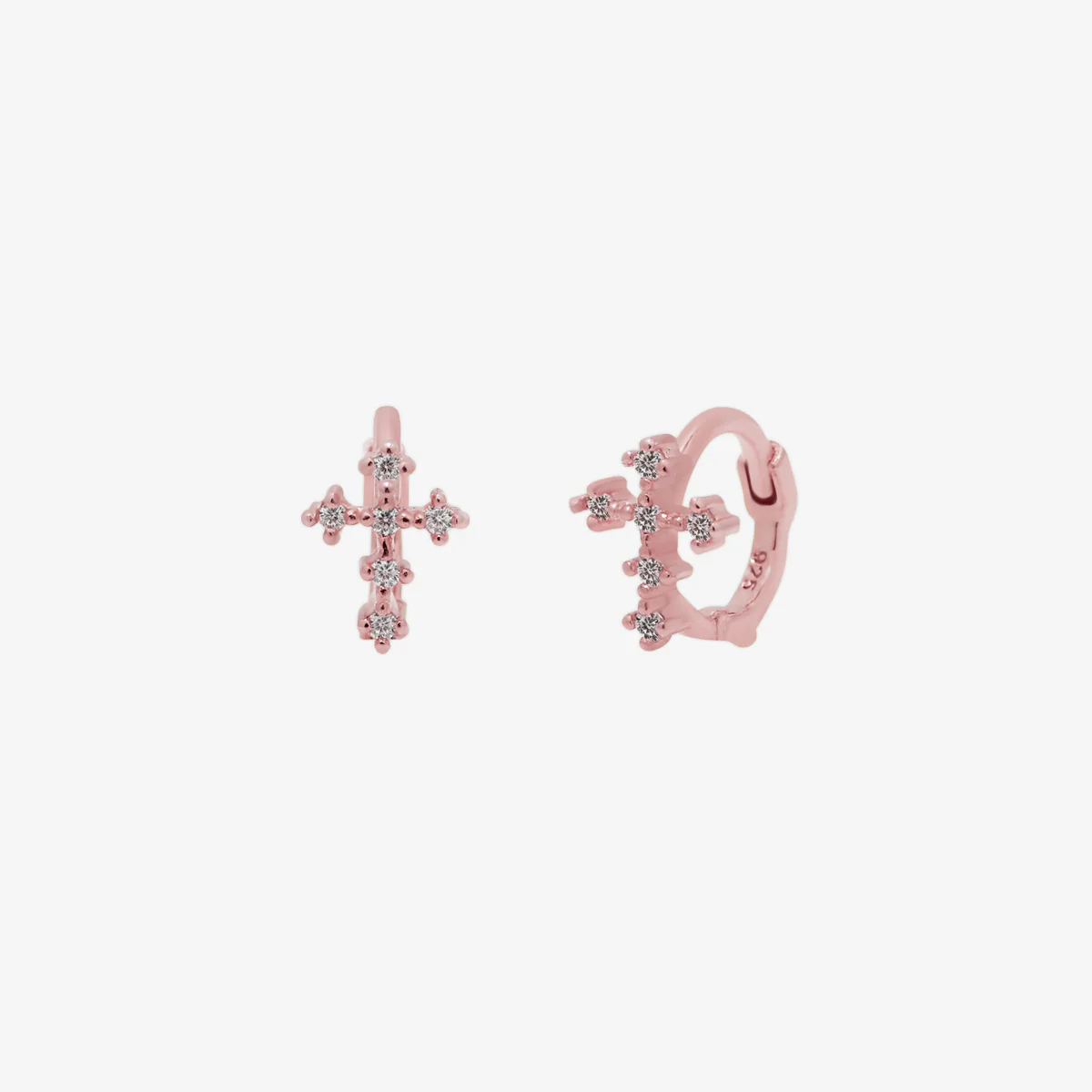 Cubic cross huggie earring - Image 12