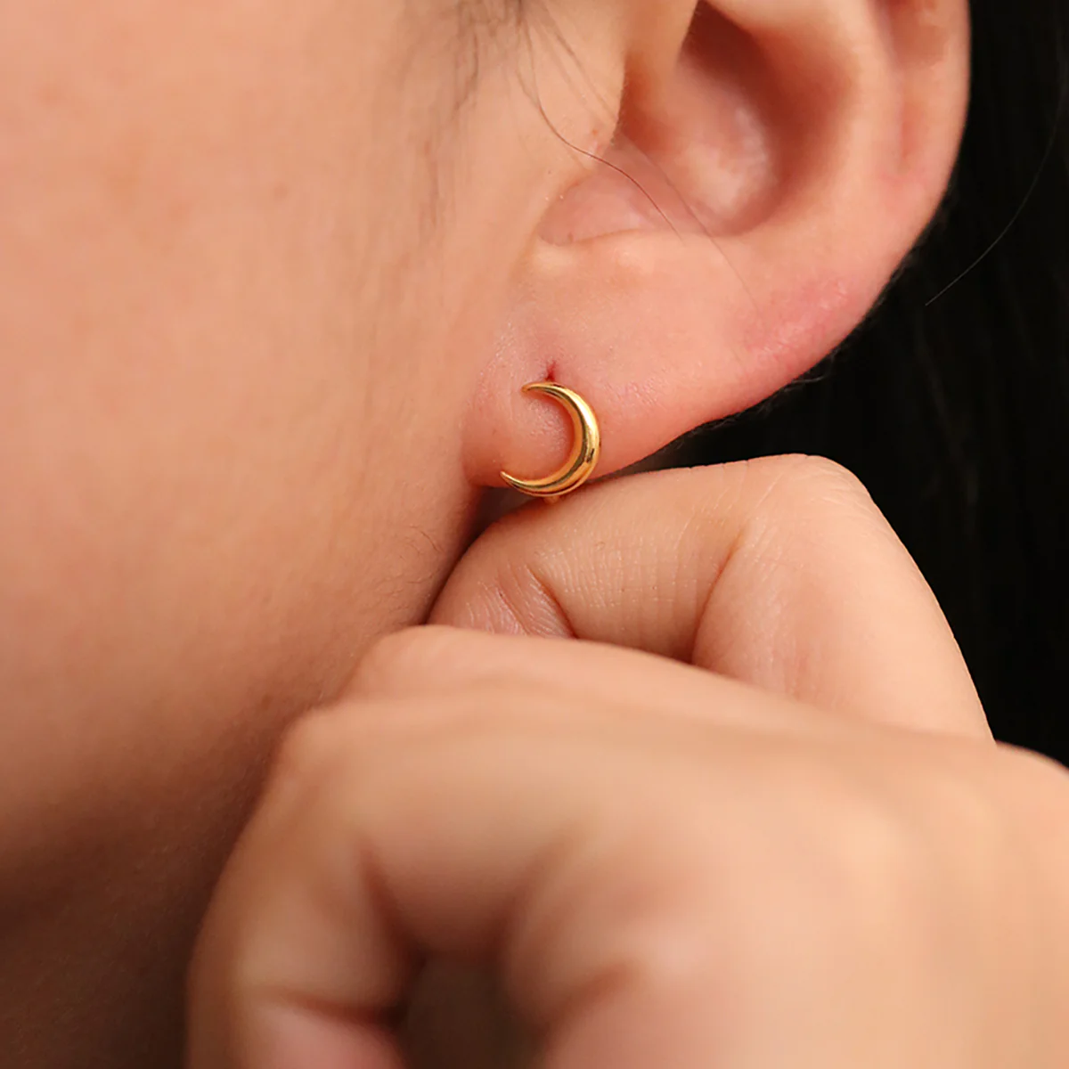 Crescent huggie earrings - Image 6