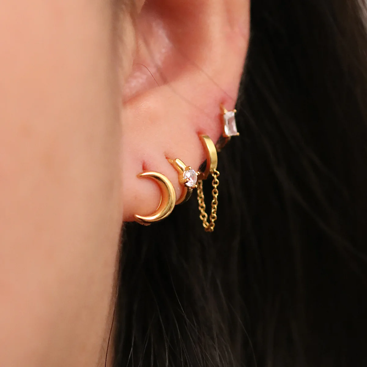 Crescent huggie earrings - Image 9