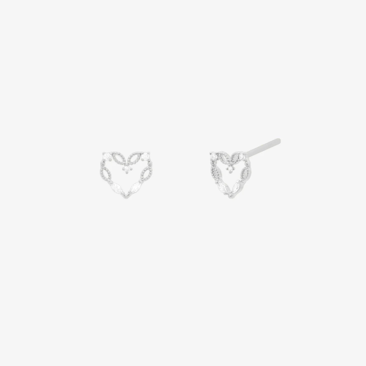 Cubic angled heart earrings - Image 5