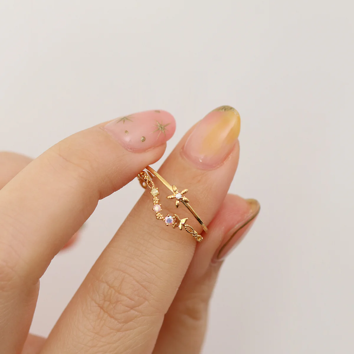 Double pastel flower ring - Image 5