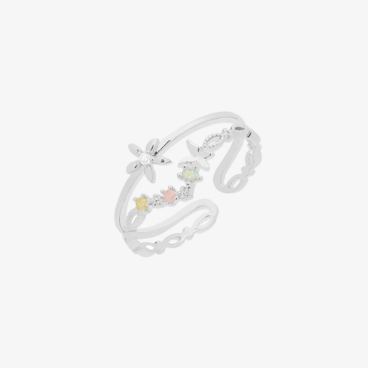 Double pastel flower ring - Image 6