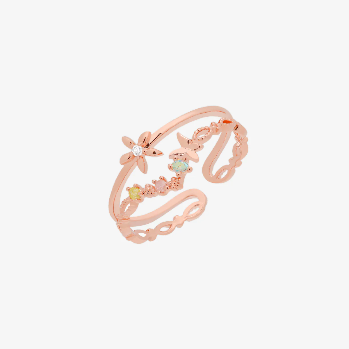 Double pastel flower ring - Image 7